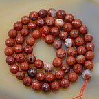 AD Beads Natural Gemstones Faceted Round Spacer Loose Beads 15.5'' 4mm to 10mm (6mm, Faceted Red Jasper) - color: Faceted Red Jasper, size: 6mm