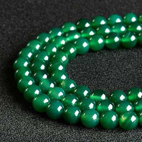 100pcs 8mm Green Agate Beads Natural Gemstone Beads Round Loose Beads for Jewelry Making - color: Green Agate, size: 8mm