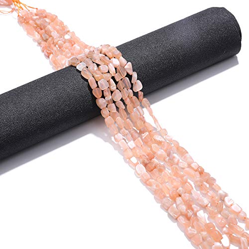 BEADIA Irregular Natural Sunstone Stone Loose Semi Gemstone Beads for Jewelry Making 5-8mm 38cm - color: Sunstone, size: 5-8mm 38cm