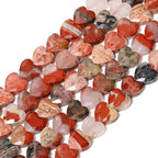 22pcs Faceted Heart Stone Beads Natural Carnelian Bead 8mm Crystals and Healing Stones for Jewelry Making Supplies,Friendship Bracelet Kit,Love Gifts - color: Carnelian