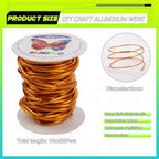 Aluminum Craft Wire,8 Gauge (3mm) Golden Yellow Bendable Wire,32 Feet Continuous Roll for Jewelry Making,Sculpting,Floral & Armature Projects - size: 8 Gauge 32FT, style: Golden Yellow