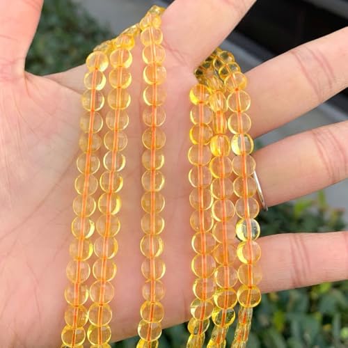 Adabele 15 Inch Natural Citrine Yellow Crystal Gemstone 6mm Faceted Flat Round Coin Loose Beads Gem Stone Spacer (60-65pcs) for Jewelry Making GZ13-1 - color: Citrine, size: 15 Inch/1 Strand
