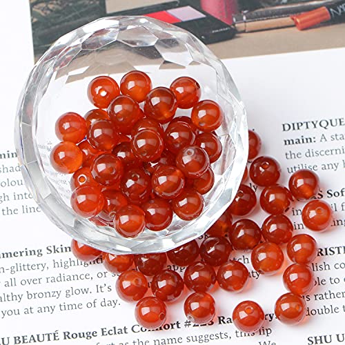 AD Beads 8mm Natural Round Loose Beads 110 Pieces, for Making 108 Mala Prayer Beads Necklace, Bracelet & Yoga Meditation, Jewelry Design (Carnelian) - color: Carnelian