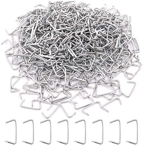 Keadic 1000Pcs 3/4" Galvanized Hog Rings Assortment Kit, Professional Upholstery Hog Rings Installation Kit fo Upholstery, Bungee Shock, Meat & Sausage Casings, Animal Pet Cages - color: 1000pcs 3/4 Hog Rings