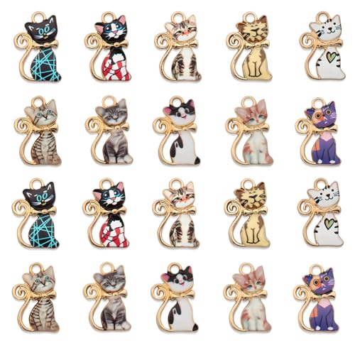 Bulk Gold Enamel Charms for Jewelry Making, Colorful Metal Charms Pendant for Bracelet Necklace and Crafting - color: Cat1 Color