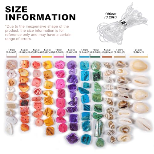 PPCLION Pearl Shell Beads Bracelet Making Kit Bracelet and Heart Beads Elastic Threads for Jewelry Necklace Making