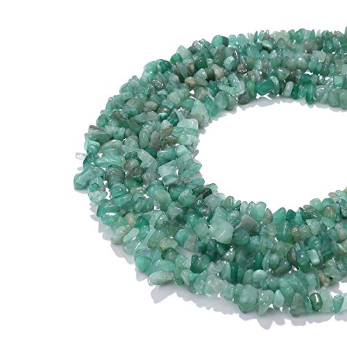 BEADIA Irregular Natural Green Aventurine Jade Stone Loose Semi Gemstone Beads for Jewelry Making 5-8mm 80cm - color: Green Aventurine Jade, size: 5-8mm 80cm