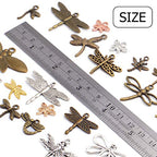 100g (50-80pcs) Mixed Styles Dragonfly Charms Tibetan Alloy Vintage Insect Pendants for DIY Necklace Bracelet Crafts Jewelry Making - style: Mixed Dragonfly Charms