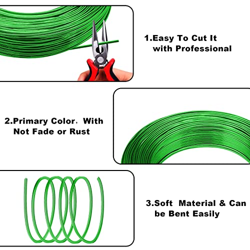 3mm Aluminum Craft Wire, 50 Feet 9 Gauge Bendable Anodized Metal Wire for Sculpting, Jewelry Making, Armature Making, Wire Weaving and Wrapping - size: 3mm, style: Green