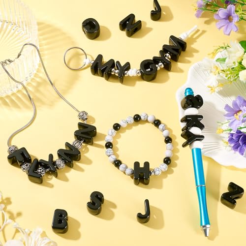 Craftora 30Pcs 20mm Black Large Letter Beads, Acrylic Big Alphabet Beads, Chunky Initial Letter Z Bead with Large Hole for Friendship Bracelets Keychain Bag Charms Shoelaces - color: Letter Z
