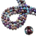 122Pcs(2 Strand/Set) 6mm Blue Purple Imperial Japser Smooth Round Beads Natural Stone Beads AAA Grade Premium Round Gemstone Genuine Real Stone Loose for DIY Bracelet Jewelry String Making - color: Blue-Purple Imperial Japser, size: 6mm