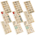 Jewelry Organizer Trays Set of 9, Velvet Lined Stackable Jewelry Trays for Drawers with Adjustable Dividers, Earring Organizer Storage, Beige 8.3 x 4.9 x 1 Inches