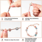 Junkin 12 Pcs Snake Chain Charm Bracelet with Heart Lobster Clasp Extender Adjustable Christmas DIY Metal Bracelet Chain for Women Jewelry Making Gifts Supplies 7.87 Inches - color: Rose Gold