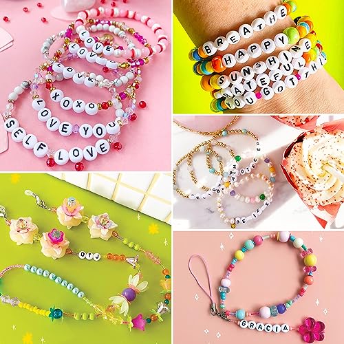 100Pcs Letter Beads 4x7mm White Round Acrylic Alphabet Beads Letter C Beads for Jewelry Making DIY Bracelets Necklaces Key Chains - color: C 100Pcs