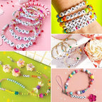 100Pcs Letter Beads 4x7mm White Round Acrylic Alphabet Beads Letter Heart & Star Beads for Jewelry Making DIY Bracelets Necklaces Key Chains - color: Heart & Star 100Pcs