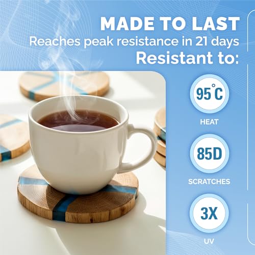 CRAFT RESIN 4 Gallon Epoxy Resin Kit - Crystal Clear Epoxy Resin Kit & Hardener for DIY Art, Mold Casting, Jewelry Making, Coasters, Table Top, Countertop Coating - Food Safe, Heat & UV Resistant - size: 4 Gallon