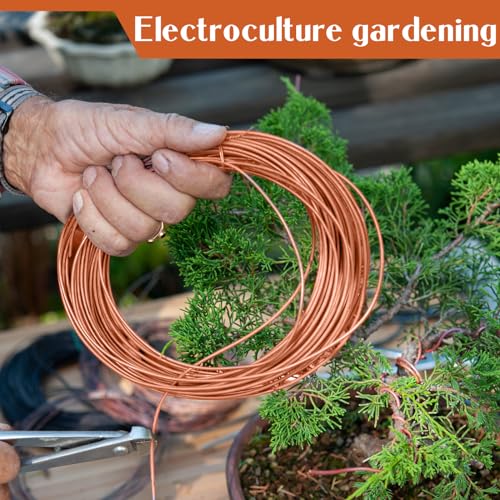 Therwen 16 Gauge Copper Wire for Electroculture, Gardening Plants, Jewelry Making DIY Beading Craft Bendable Solid Bare Copper Wire, 1 Pound Spool(0.051'' Dia, 126' Length) - size: 0.051'' Dia, 126' Length, style: 16 Gauge