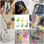 Beadthoven 20pcs Big Letter J Beads Large Hole Bubble Alphabet Acrylic Beads Charm Iridescent Plastic J Shape Loose Chunky Spacers for Jewelry Making Bracelet Necklace Keychains Shoelaces Crafts - color: J
