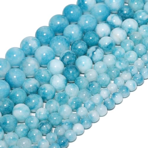 10mm 37pcs Natural Blue Jasper Stone Beads for Jewelry Making Supplies, Round Crystal Beads for Bracelets Necklace DIY Crafts - color: Blue Jasper Stone, size: 10MM