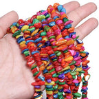 Chip Shells, 260pcs 5-8mm Irregular Beads with Holes, Deep Color Shell & Sapphire Chip Beads for Jewelry Making - color: Deep Multicolor