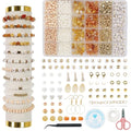 TOIPINIO Bracelet Making Kit Jewelry Making Supplies Kit Natural Stone Beads for Irregular Natural Stone with for DIY Craft-1736 PCS Friendship Bracelet/Necklace/Earrings for Adults (Yellow Jade) - color: Yellow Jade - Red Aventurine