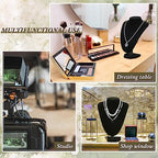 Huquary 6 Pcs Necklace Display Stand Necklace Holder Jewelry Bust Display Stands for Selling Home Store Trade Shows Photography Props Retail(Black,Velvet) - color: Black