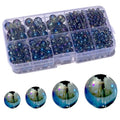 Dark Blue Round Crystal Glass Beads for Jewelry Making (4/6/8/10mm), Smooth Round Natural Gemstone Glass Spacer Loose Beads for Crafts Bracelets Necklaces Charms - color: Round Smooth Glass Beads: Dark Blue
