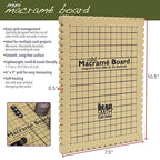 The Beadsmith Mini Macrame Board, 7.5 x 10.5 inches, 0.5-inch-Thick Foam, 6 x 9 Grid for Measuring, Bracelet Project with Instructions Included, Create Macrame and Knotting Creations - size: 7.5 Inches X 10.5