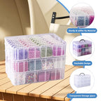VTG Bead Organizer Box, 84 Pcs Small Organizers, 3-Tier Bead Storage Containers Portable Organizer and Storage Box Stackable Plastic Cases for Bracelet Making DIY Jewelry Nail Charms - style: 3 Tier