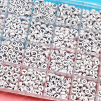Melius 1450Pcs Acrylic Letter and Number Beads, 4x7mm Alphabetical Flat Round Alphabet Beads in 28 Grid Box for Bracelets, DIY Crafts - color: White-Number, size: 4x7mm