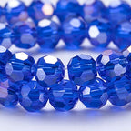 300PCS 4mm Rondelle Sapphire Faceted Round Glass Beads for DIY Crafts - color: Sapphire, size: 4mm/300pcs