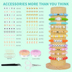 Friendship Bracelet Kit, 14,000pcs 48 Colors Bracelet Making Kit Clay Beads with Number Letter Bead Set Concert Merch Arts and Crafts Gifts for Kids Teen Girls Jewelry Making Supplies Bracelet Maker1 - color: Rainbow color