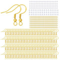 600PCS Earring Making Kits 18K Gold Earring Hooks Hypoallergenic Ear Wires Fish Hook for DIY Jewelry Making Bulk Pack - color: 18k Gold