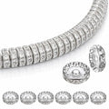SULIKJHUI 150 Pcs Spacer Beads 12mm, Silver Spacer Beads for Bracelets, Jewelry Making, 2.5mm Hole & 3mm Height, Iron with Rhinestones (0.47 Inch Outer Diameter) - color: Silver