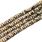2x4mm 150pcs Natural White Dalmation Jasper Rondelle Stone Beads Semi-Precious Disk Loose Gemstones Bead for DIY Jewelry Making - color: White Dalmation