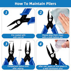 URSKYTOUS Split Ring Pliers Jewelry Making Tools Jump Ring Opener Tool Keychain Pliers for Opening Split Rings Jump Rings Jewelry Plier for Bracelet Fishing Beading DIY Craft Jewelry Making Supplies - color: Rh Blue