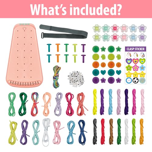 Chilpals Friendship Bracelet Making Kit for Girls 8-12, DIY String Bracelet Maker & Jewelry Craft Kits - Innovative Leg-Strap Design, Birthday Gifts Ideas for Kids Ages 7 8 9 10 Year Old (Pink) - color: Pink