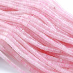 150pcs 2x4mm Natural Rose Quartz Tube Shape Beads Loose Flat Round Cylinder Flat Spacer Green Stone Beads for Bracelet Earrings Jewelry Making - color: Rose Quartz, size: 2x4mm Tube shape
