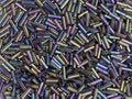 Czech Bugle Beads 40 gr / 1.4 oz Glass Tube Size #3 7mm (Eggplant/Black Iridescent) - color: Eggplant/ Black Iridescent
