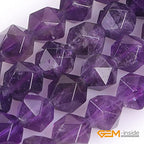 GEM-Inside Natural 6mm Amethyst Gemstone Loose Beads Faceted Purple Square Cambay Crystal Energy Stone Power for Jewelry Making 15" - color: Amethyst, size: 6mm