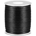 Satin Rattail Cord, Anezus Black Nylon Cord Silky Trim Beading String for Braided Bracelets, Pendants Necklace, Macrame Keychains, Lanyards, Drawstring Bags, Jewelry Making Crafts, Sewing Projects - style: Black
