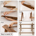 ZYP 51pcs 3-Tier Wood Earring Display Stand, Retail Jewelry Card Stand with Groove + 50 Cards Portable Ring Organizer Holder Showcase Racks for Business Home Using - color: Wood