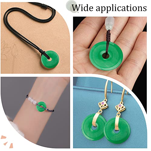 NBEADS 10 Pcs Natural Donut Gemstone Charms, 30mm Flat Round Malaysia Jade Donut Stone Beads Pendants Large Hole Disc Natural Stone Pendant for Jewelry Making, Hole: 5mm - color: 10 Pcs Natural Malaysia Jade