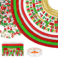 Ferraycle 5700 Pcs Fall Halloween Clay Beads Set Christmas Clay Beads Holiday DIY Jewelry Making Kits for Bracelet Necklace Earring(Red, Green, White) - color: Red, Green, White