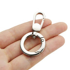 2pcs Double Opening Snap Hooks,Push Gate Snap Hook Metal Swivel Lobster Claw Clasp Purse,Backpack,Bag Strap,Keyring,Phone case (Silver) - color: Silver