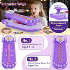 2-in-1 Friendship Bracelet Making Kits: DIY Art and Crafts Jewelry String Braiding Set Toys with Storage Box for Kids - Christmas Birthday Gifts for Girls Age 6 7 8 9 10 11 12 Year Old - Purple - style: Purple