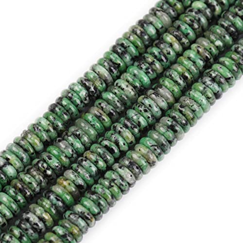 JOE FOREMAN 2x6mm Natural Green Zoisite Stone Semi-Gemstone Heishi Disc Rondelle Spacer Beads for Jewelry Making Full 15" Strand Energy Stone Healing Power - color: Green Zoisite Stone