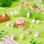 Beadthoven 16Pcs Resin Animal Charms Fuzzy Cute Rabbit Ladybug Bee Worm Duck Mini Pendants Animal Figures Miniature Ornament Cute Charms for Jewelry Making DIY Bracelet Necklace Earrings Keychain - color: Fuzzy-8 Styles