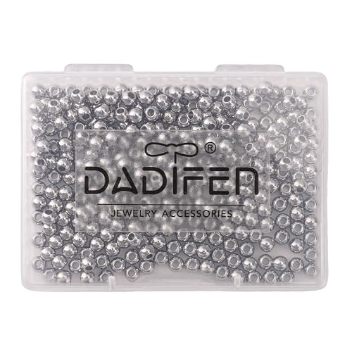 304 Stainless Steel Round Beads 4.0mm 300pcs Spacer Beads for Jewelry DIY Making and Repairing - size: 4.0mm