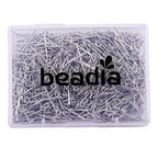 BEADIA Open Eye Pins Platinum Head Pins for DIY Jewelry Making 20mm 500pcs - color: Platinum, size: 20mm